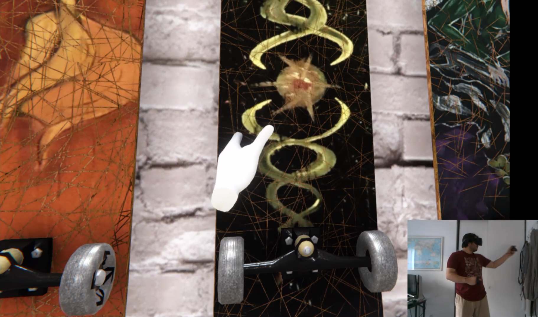 The 'RUE' Skateboard collection featured four stylistic and fantastical designs