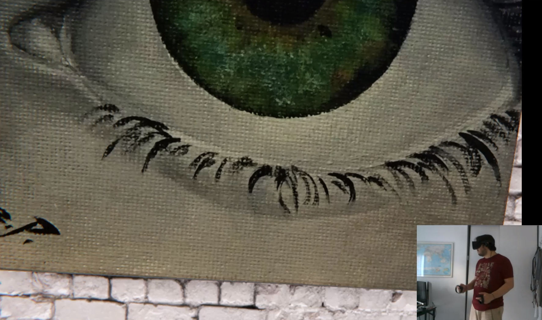 An eye on canvas in the VR space
